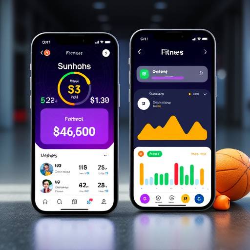 Fitness app interface with gamified elements